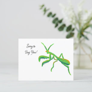 Praying Mantis in Bright Grönt Anpassningsbar Vykort