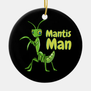 Praying Mantis Man Grönt Garden Insekt Julgransprydnad Keramik