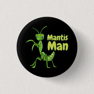 Praying Mantis Man Grönt Garden Insekt Knapp