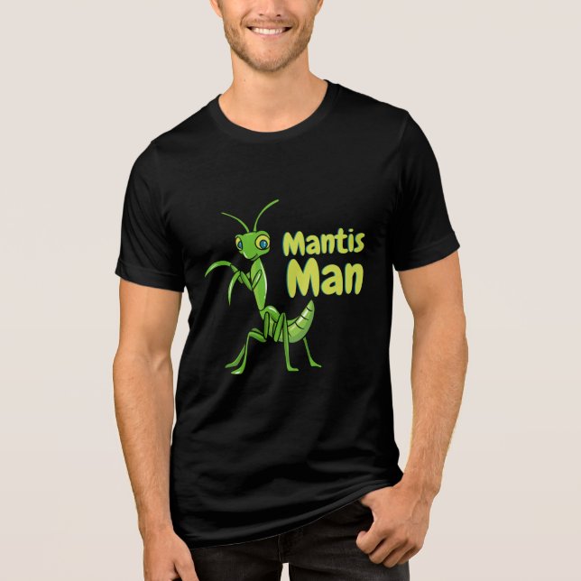 Praying Mantis Man Grönt Garden Insekt T Shirt (Framsida)
