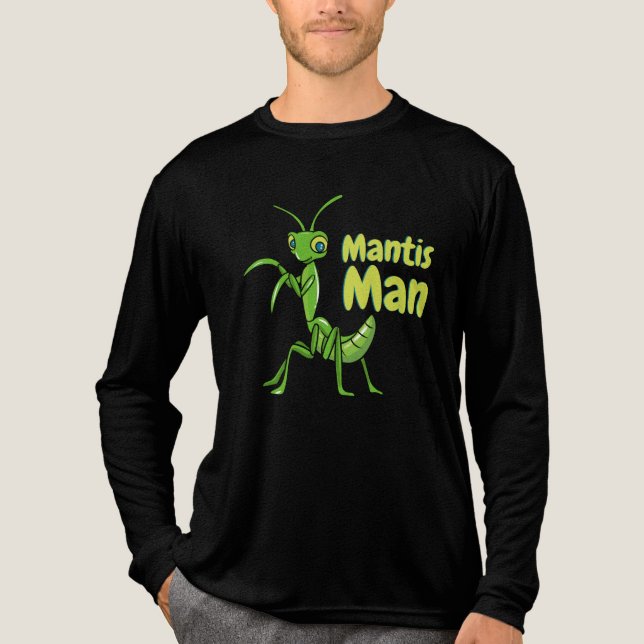 Praying Mantis Man Grönt Garden Insekt T Shirt (Framsida)