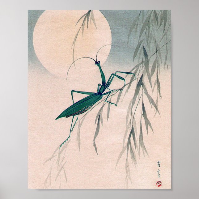 Praying Mantis och Måne, Watanabe Seitei Poster (Framsidan)