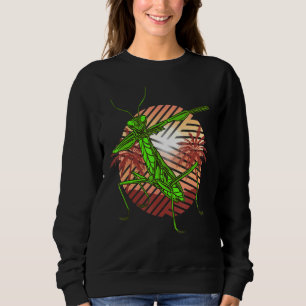 Praying Mantis Retro Modern Grönt Insekt Kryp T Shirt
