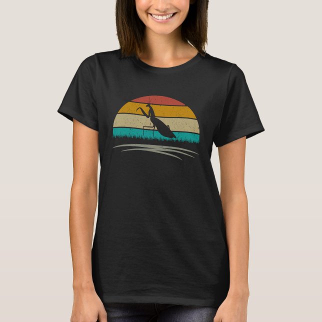 Praying Mantis Retro Praying Mantis T Shirt (Framsida)