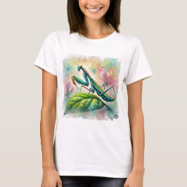 Praying Mantis Watercolor Art T Shirt