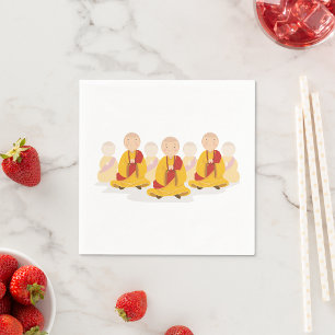 Praying Munk Papper Napkins Pappersservett