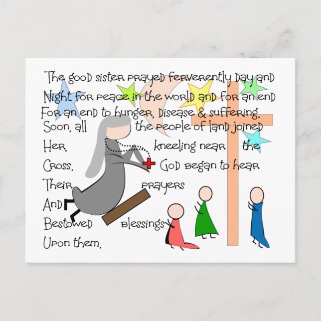 "Praying Nun"-konstgåvor Vykort (Framsida)