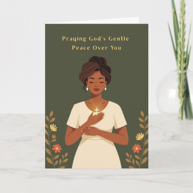 Praying Peace Greeting Card Helgkort (Framsida)