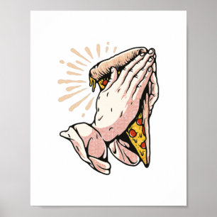 Praying Pizza Händer - Tack Lord for this Food Poster