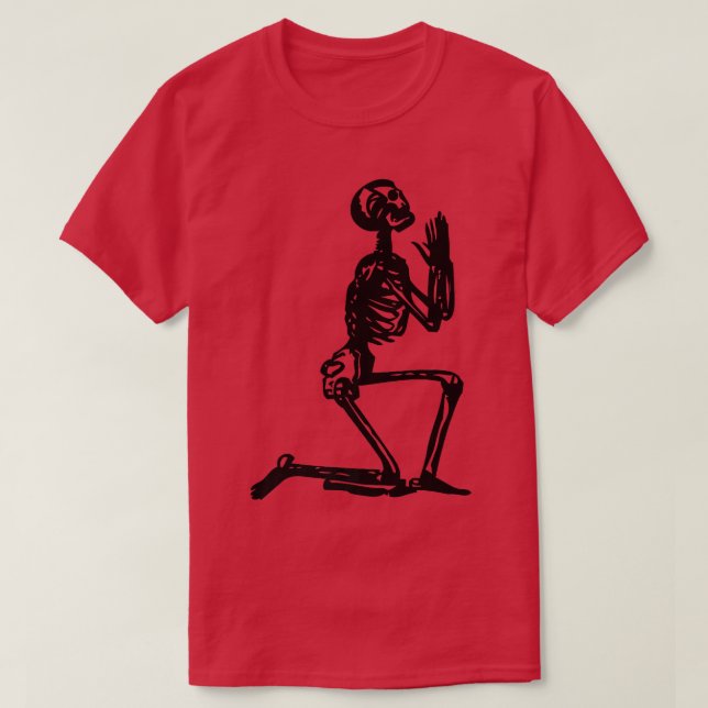 Praying Skeleton  T Shirt (Design framsida)