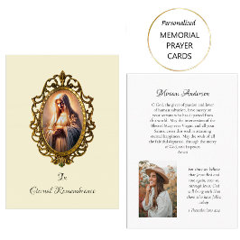 Praying Virgin Mary Catholic Memorial Prayer Card Placeringskort