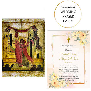 Praykort för Bright Sunny Flowers Orthodox Bröllop Placeringskort