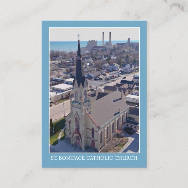 Praykort för den katolska kyrkan St. Boniface Mani Placeringskort (Framsida)