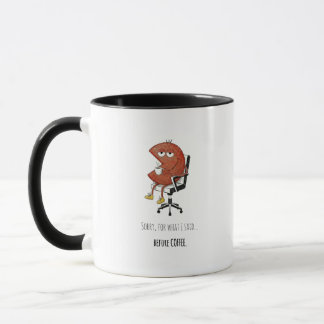 Pre-Coffee Warning Funny Office Desk Mug Mugg