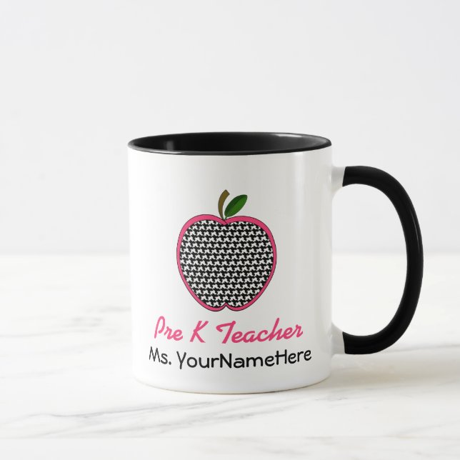 Pre dagisläraremugg - Houndstooth Apple Mugg (Höger)