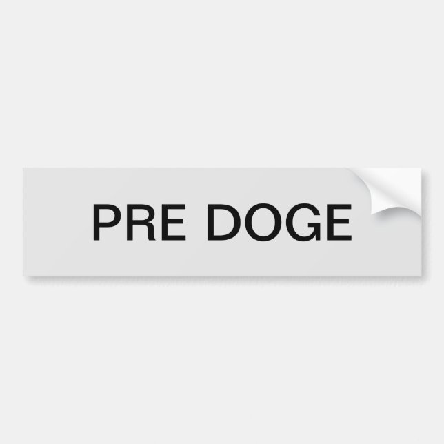 PRE DOGE (silver/svart) dekal (Framsidan)
