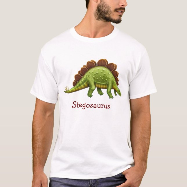 Pre-Historisk T-tröja för StegosaurusDinosaurvuxen T-shirt (Framsida)