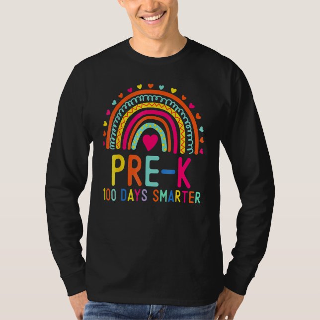Pre K 100 Days Smarter Rainbow Teacher 100th Day O T Shirt (Framsida)