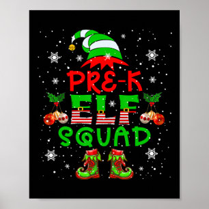 Pre-k Alv Squad Jul Lärar Alv Dräkt Jobb Team Poster