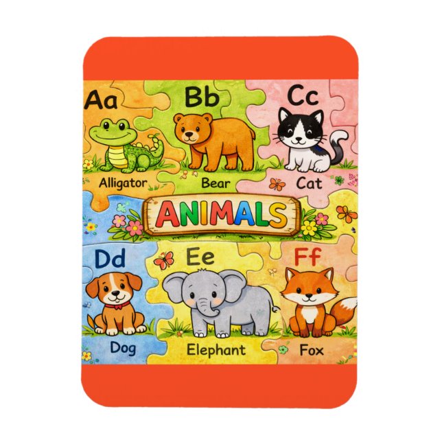 Pre-K Animal Alphabet Fridge Magnet (Vertikal)