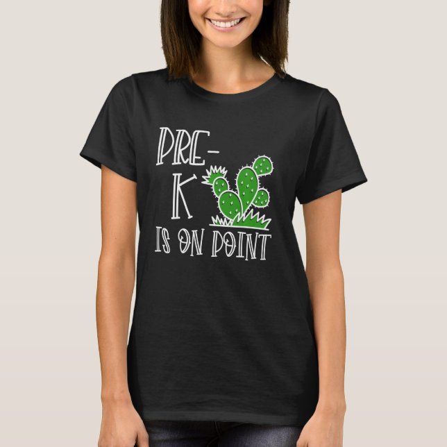 Pre K är On Point Funny Cactus Back to school Boys T Shirt (Framsida)