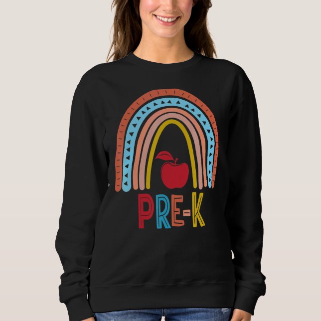 Pre K Boho Rainbow Teacher Student Back to school T Shirt (Framsida)