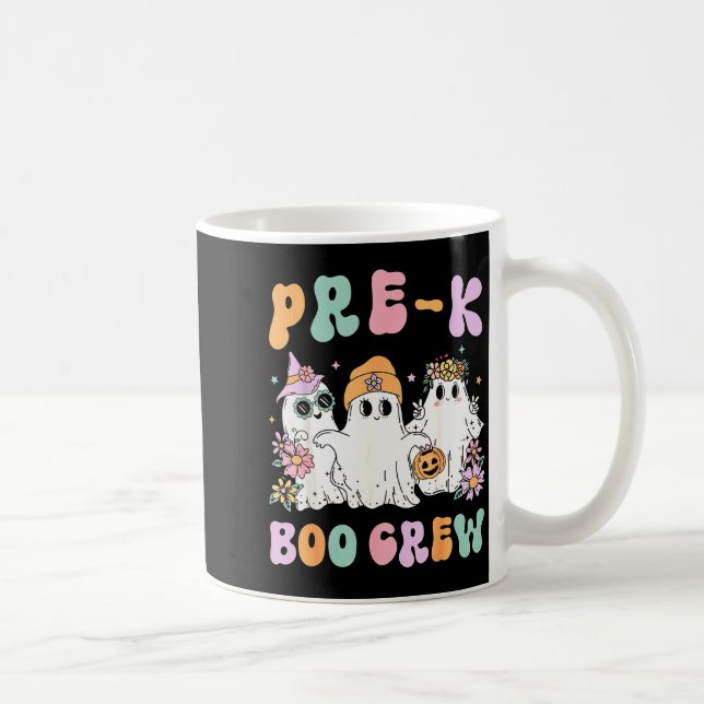 Pre-k Boo Crew Groovy Halloween Floral Ghost Pre K Kaffemugg (Höger)