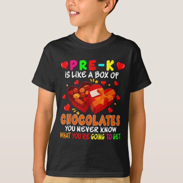 Pre-k Funny Box Of Chocolates Valentine's Day Teac T Shirt (Framsida)