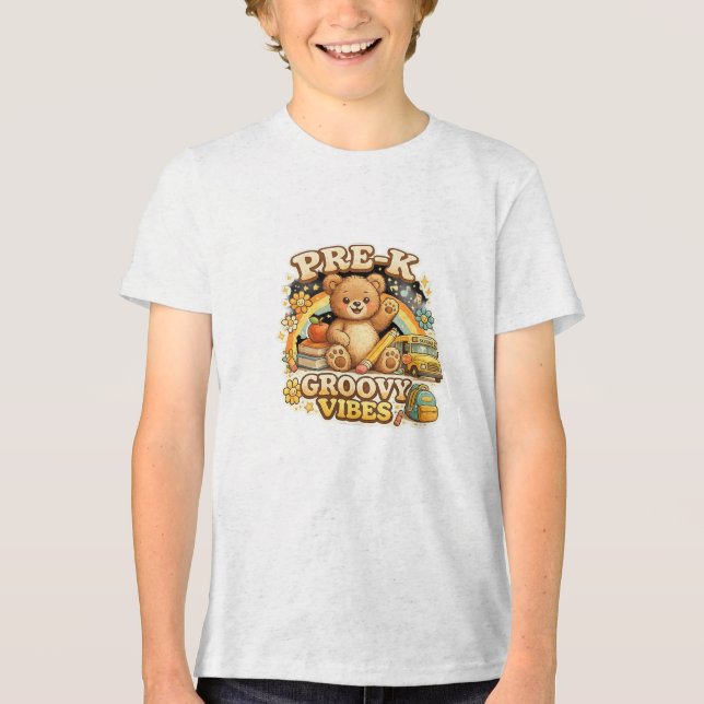 Pre-K Groovy Vibes Retrodesign T Shirt (Framsida)