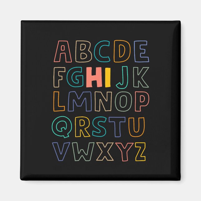 Pre K Kindergarten Hi Alphabet Back to school Teac Magnet (Framsidan)