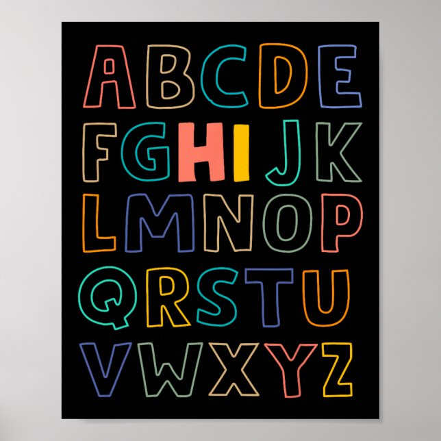 Pre K Kindergarten Hi Alphabet Back to school Teac Poster (Framsidan)