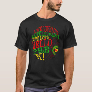 Pre K Kindergarten Kärlek Hej Pre School Rainbow T Shirt