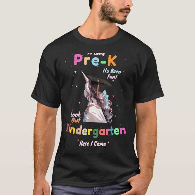 Pre-K Kindergarten Unicorn Studenten College Hig T Shirt (Framsida)