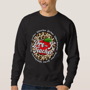 Pre K Lärare Lär Kärlek Bevaka Växa Leopard Äpple Lång Ärmad Tröja