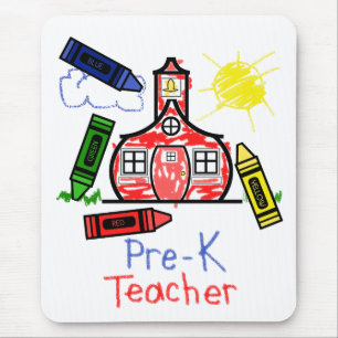 Pre K-lärare Mousepad - Schoolhouse & kritor Musmatta