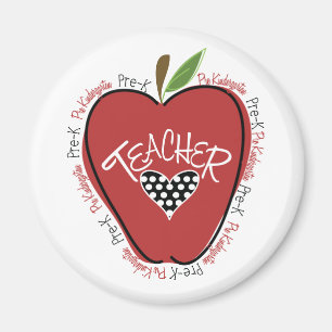 Pre K-lärare röda Apple Magnet
