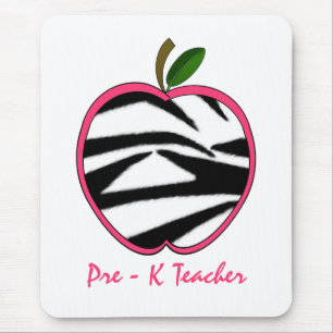 Pre K-lärarezebra tryck Apple Musmatta
