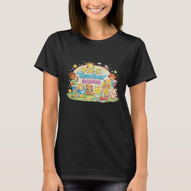 Pre-K-Lärartrupp – Sött Förskoletema T Shirt (Framsida)