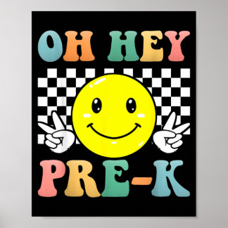 Pre-K Leende Retro Lärarlag Tillbaka Till Skolan Poster