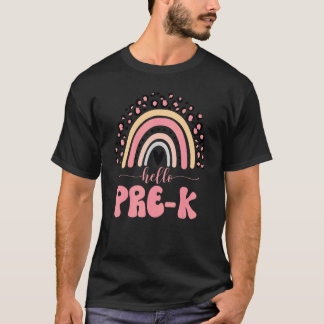 Pre K Leopard Rainbow Teacher Team Pre K Squad Gir T Shirt