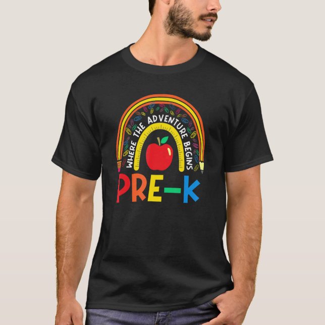 Pre K Leopard Rainbow teacher team Pre K squad gir T Shirt (Framsida)