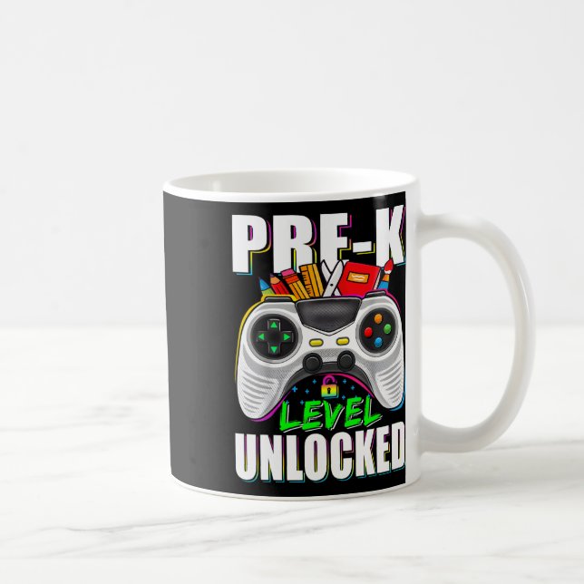 Pre-k Level Unlocked Gamer First Day Of School Boy Kaffemugg (Höger)