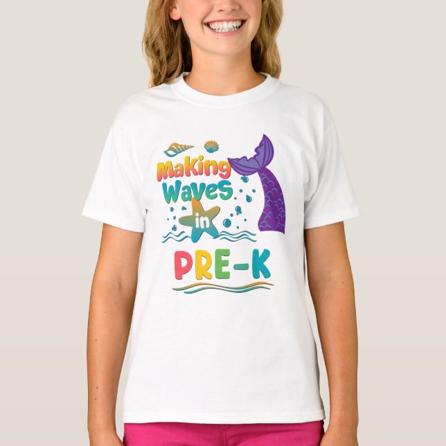Pre-K Mermaid Back to School Shirt T Shirt (Framsida)