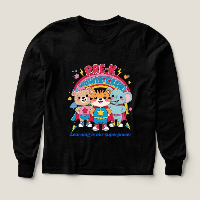 Pre-K Power Crew – Små men mäktiga! T Shirt (Design framsida)