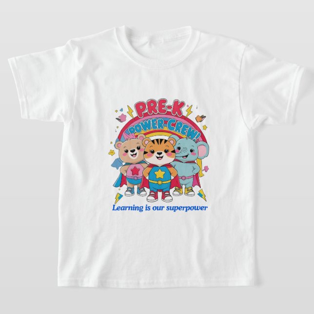 Pre-K Power Crew – Tiny but Mighty! T Shirt (Laydown)