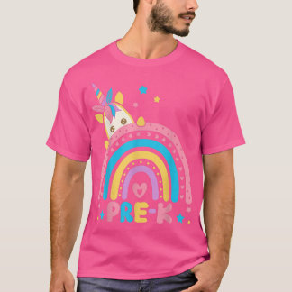 Pre-k Rainbow Unicorn Preschool Back To School Tea T Shirt