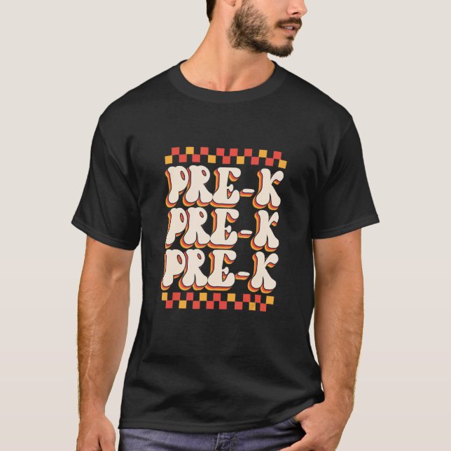 Pre K Retro Back to school T Shirt (Framsida)
