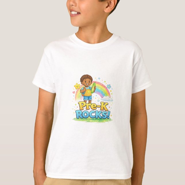Pre-K Rocks – Minimalistisk söt design T Shirt (Framsida)