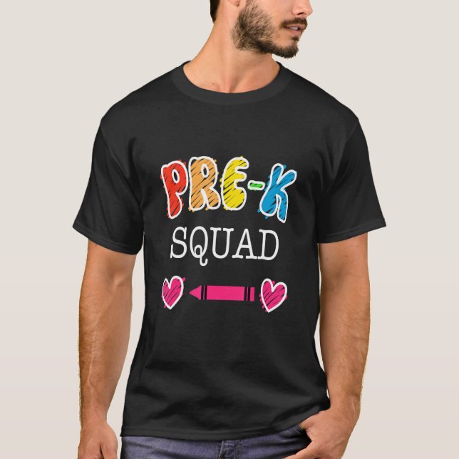 Pre K Squad Back to school T Shirt (Framsida)