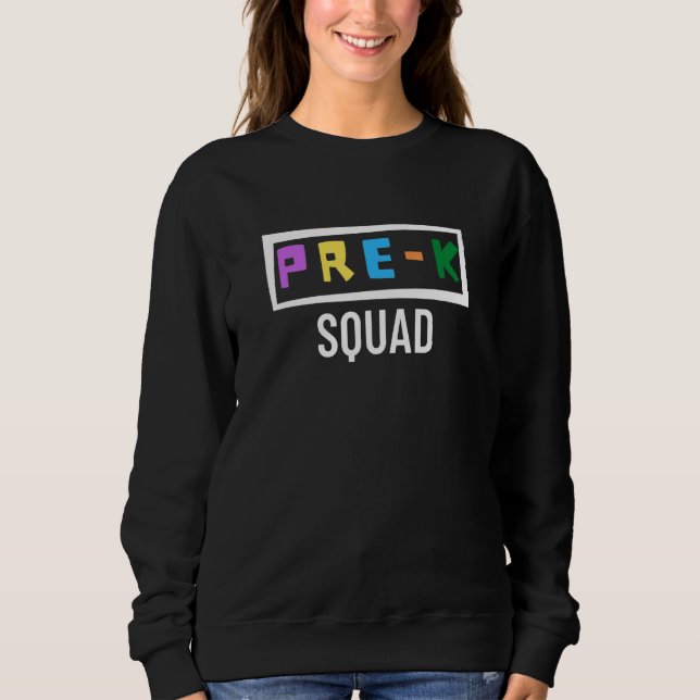 Pre K Squad Preschool Teacher 1 T Shirt (Framsida)